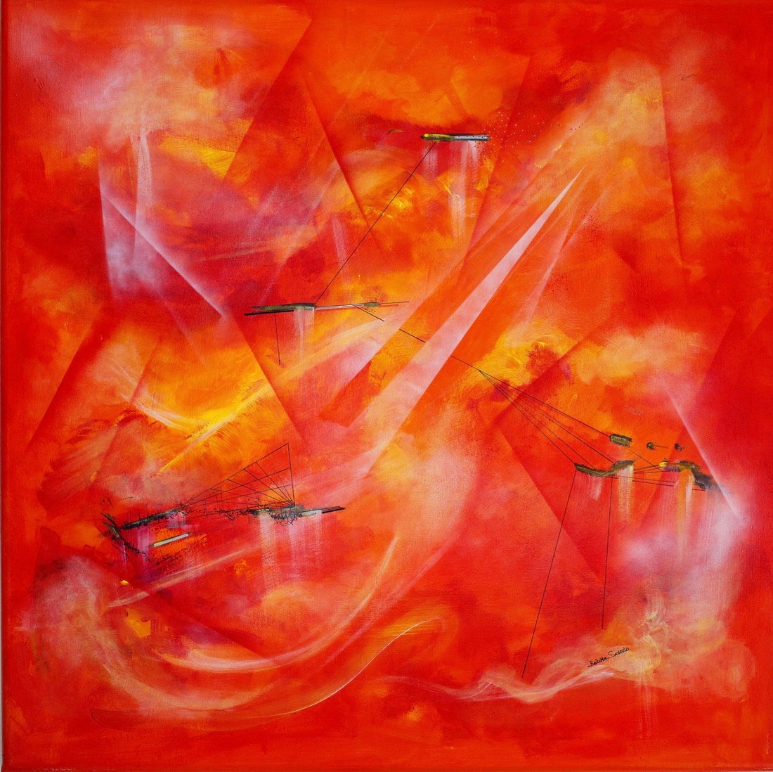 Frammenti Sospesi Nel Rosso