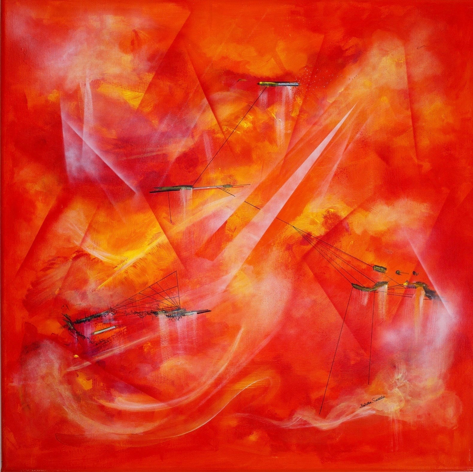 Frammenti Sospesi Nel Rosso